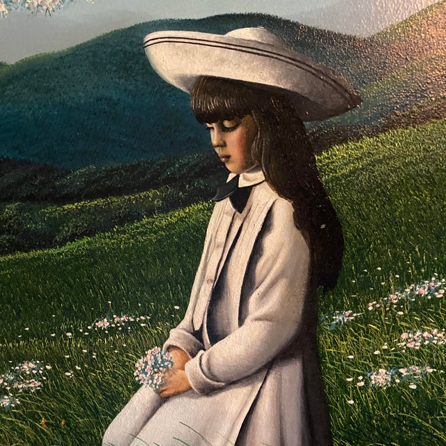 Realism Mid 20th Century Thomas Kerry Framed Oil Painting on Board "Quiet Interlude" For Sale - Image 3 of 14