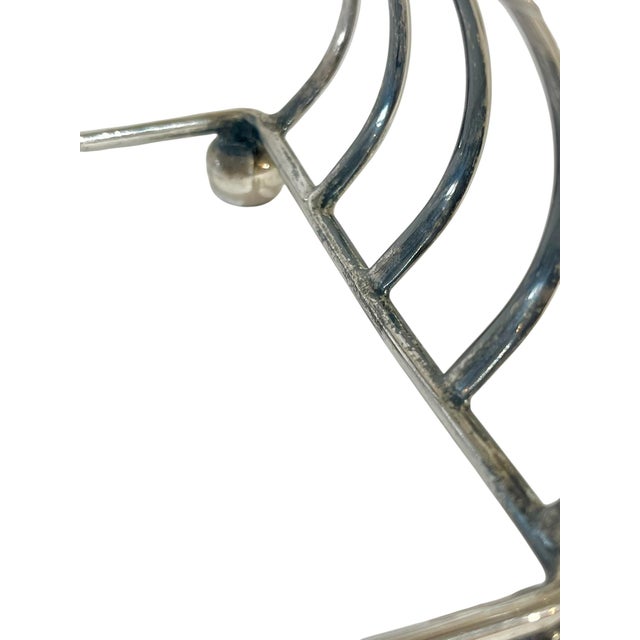 Early 20th Century Antique English Sheffield Silver Art Deco Toast Rack For Sale - Image 5 of 10