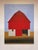 "Old Red" is an acrylic on canvas landscape painting by Justin Wheatley, completed in 2026. A red barn stands square to...