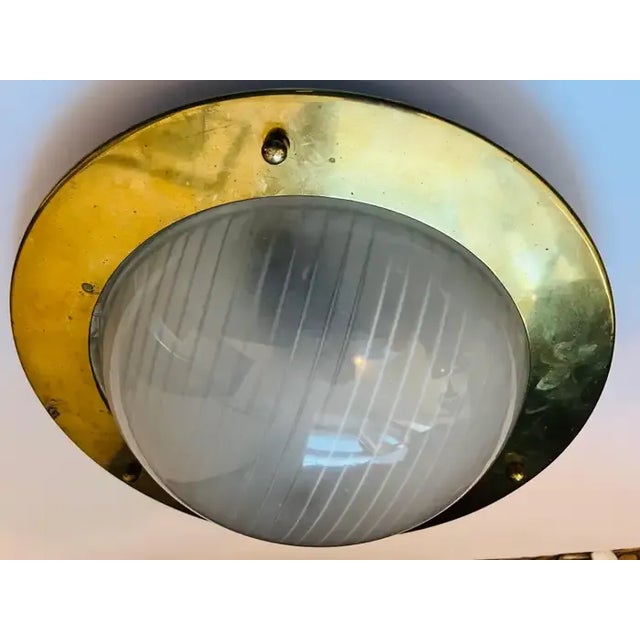 Mid-Century Modern Nautical Italian Mid-Century 1960s Flush Ceiling Lamp For Sale - Image 3 of 10
