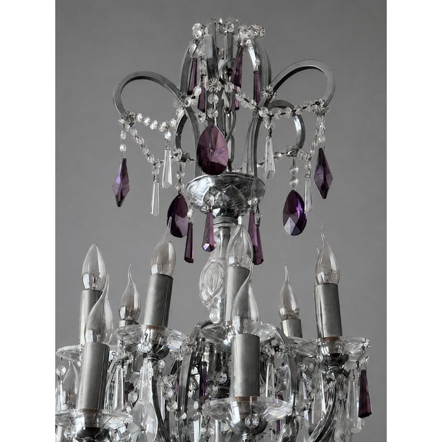 1990 Artisan Regency Purple Crystal Chandelier - 1 Pc For Sale - Image 13 of 17