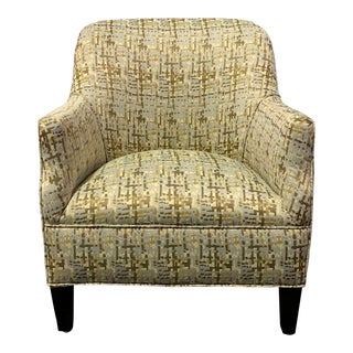 Abstract Design Fabric Upholstered Accent Chair For Sale