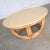 Handsome round rattan drum shape coffee table or end table with laminate top. It is in wonderful vintage condition with no...