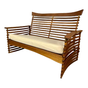 Vintage Slatted Teak Settee