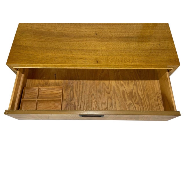 American Mid-Century Modern Oak Veneer Four-Drawer Chest, C. 1960s For Sale - Image 9 of 12