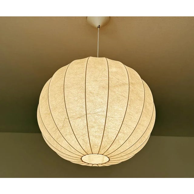 Ivory Large Vintage Cocoon Pendant Light from Goldkant Leuchten, 1960s For Sale - Image 8 of 15