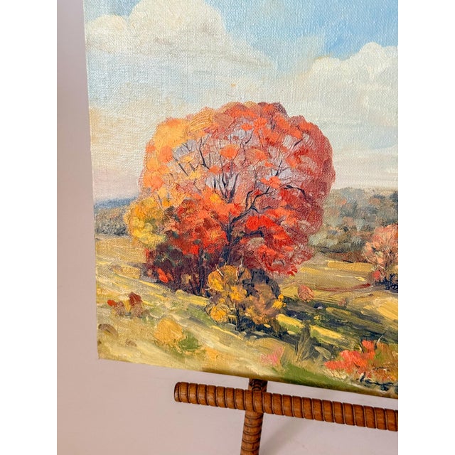 Traditional Original Fall Landscape Oil Painting on Board, Signed For Sale - Image 3 of 6