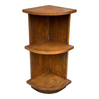 Mid-Century Modern Walnut Sculpted Corner Shelf by John Stuart For Sale