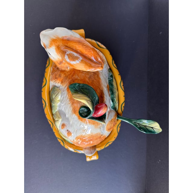 1990s 1990s Fitz and Floyd Rabbit Tureen With Ladle For Sale - Image 5 of 12