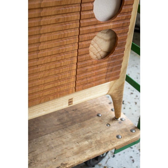 Mid-Century Modern Turntable Console in Solid Hardwood - Hank - Designed by Carter Uslabar Doersch For Sale In Milwaukee - Image 6 of 12