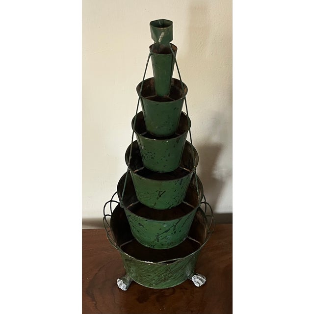 Antique 19th Century French Tole Graduated Seven Tiered Tulipiere Flower Frog Centerpiece For Sale - Image 4 of 12