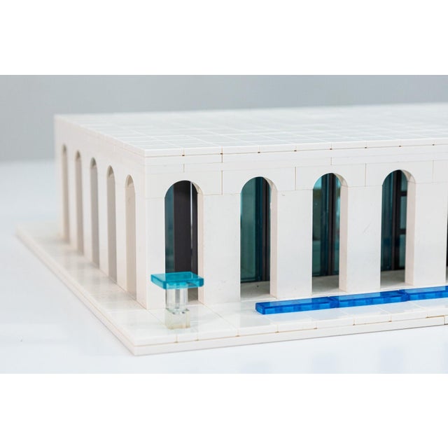 Late 20th Century Custom Made Neo Formalist Yamasake Philip Johnson House Replica Lego Model For Sale - Image 5 of 5
