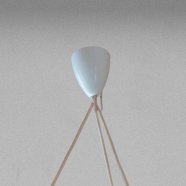 Italian Modern Three-Light Pendant Light in Opaline Glass and Iron, 1970s For Sale - Image 12 of 13