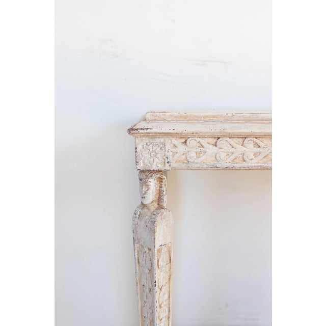 18th Century 18th C. Swedish Console Table With Intricate Hand Carving Detail For Sale - Image 5 of 8
