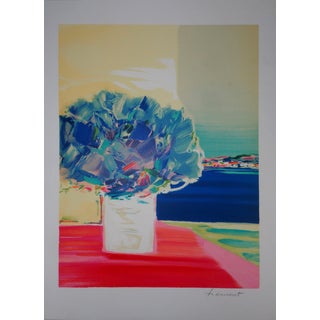Claude Hemeret, Bouquet et fenêtre sur la mer, Lithograph For Sale