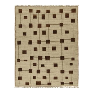 Rug & Kilim’s Modern Rug with Beige-brown Geometric Patterns - 8x10 For Sale