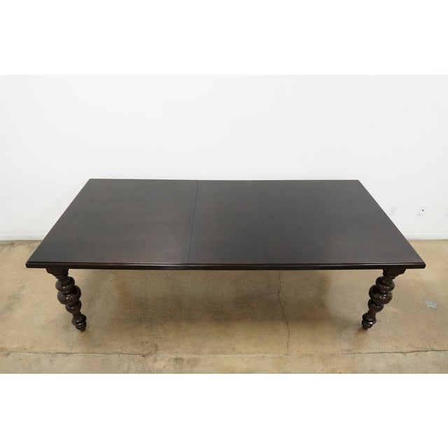 Brown Turned Leg Extendable Dining Table For Sale - Image 8 of 16