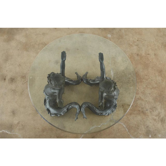 Italian Bronze Neoclassical Putti Di Mare Dining Centre Table For Sale In Sacramento - Image 6 of 13