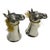 Fantastic set of two silver plated horse flagons. Base is a realistic horse head that holds the flagon once it has been...