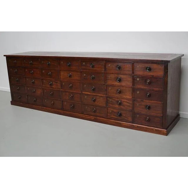 Large Antique Hardwood Apothecary Cabinet, 1900 For Sale - Image 11 of 18