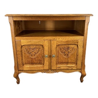 Vintage French Louis XIV Style Carved Cabinet For Sale