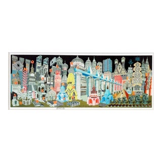 Pedro Friedeberg, Arquitectura Alfabetizada (Custom Framed, Hand Signed Serigraph) For Sale