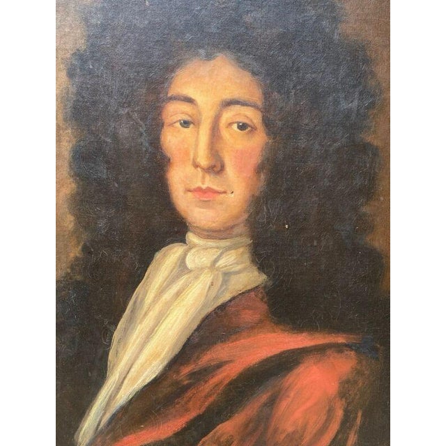 Antique Oil Painting Portrait of 17thC Gentleman, Gold Leaf Gilt Frame, Signed For Sale - Image 4 of 10