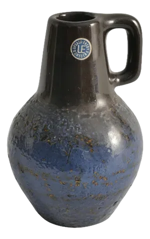 Scandinavian Modern Blue Ceramic Vase by Ingrid Atterberg for Upsala Ekeby, 1960s