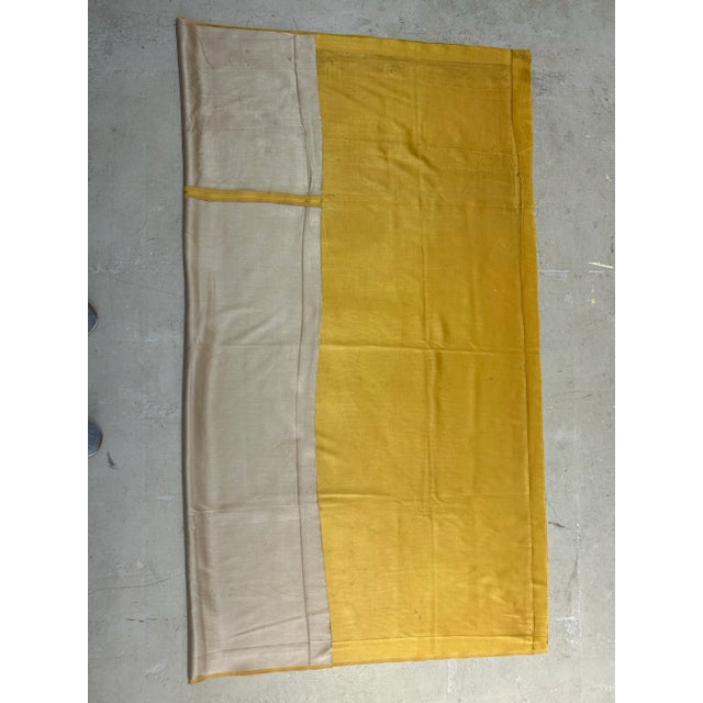 Vintage Yellow Satin Fabric Remnant For Sale In Los Angeles - Image 6 of 6