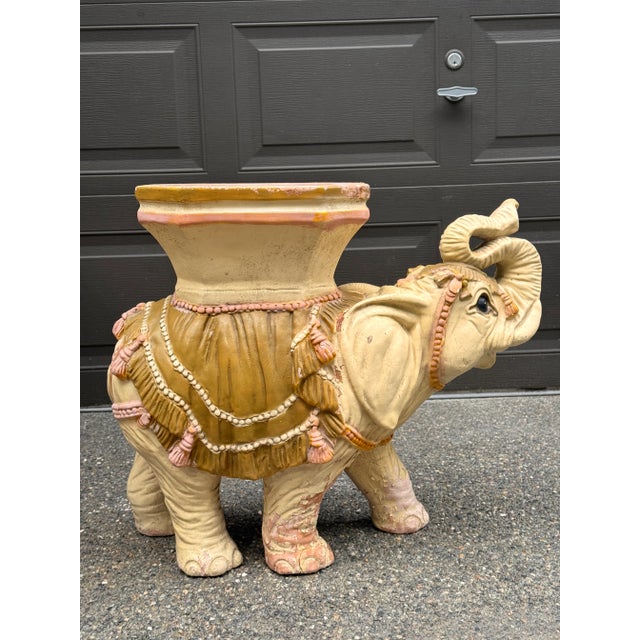 Green Made in Italy Vintage Elephant Garden Stool For Sale - Image 8 of 18