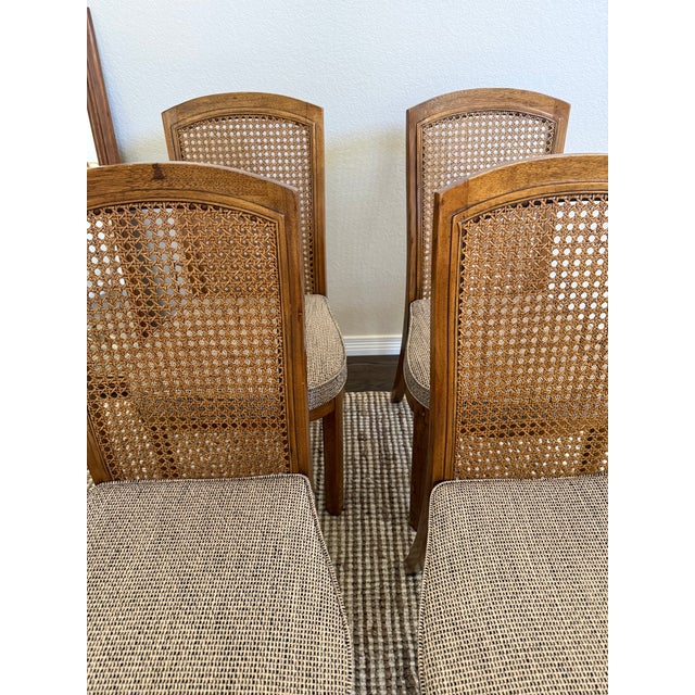 Drexel Mid-Century Drexel Accolade Cane Back Dining Side Chairs (Set of 4) For Sale - Image 4 of 6
