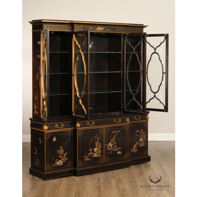Karges Chinoiserie Decorated Breakfront China Display Cabinet For Sale In Philadelphia - Image 6 of 12