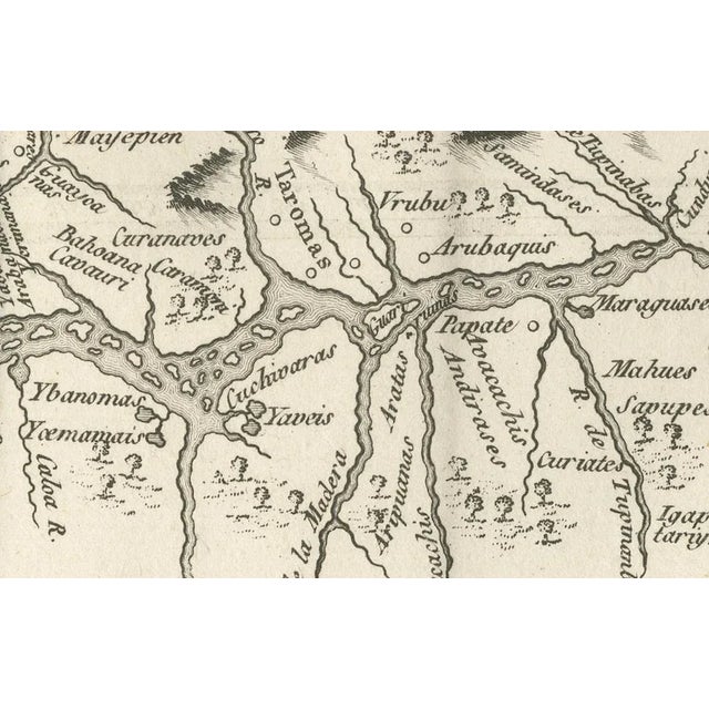 Antique Map of the Amazon River Maragnon, 1760s For Sale - Image 3 of 10