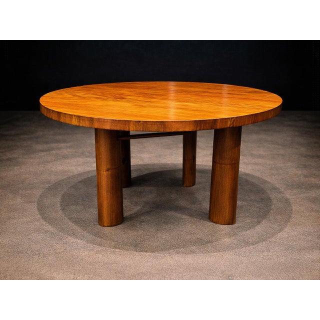 1950s Round Dining Table in Caviúna Wood by Joaquim Tenreiro, Brazil, 1950s For Sale - Image 5 of 14