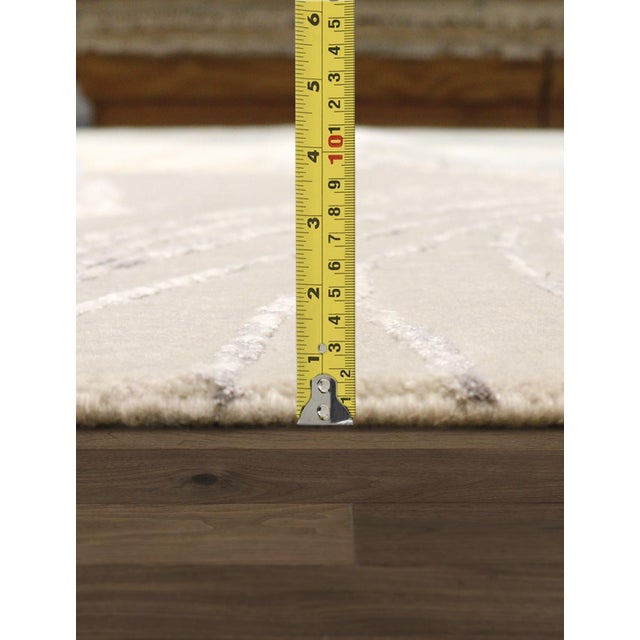 Pasargad Home Modern Beige Vsilk & Wool Area Rug-10' 0'' X 14' 1'' For Sale In New York - Image 6 of 7