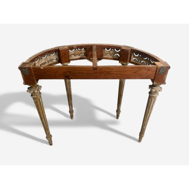 Gustavian, Louis Xi, Painted Wood, Marble, Demilune Console Table, France, 1780 For Sale - Image 12 of 12