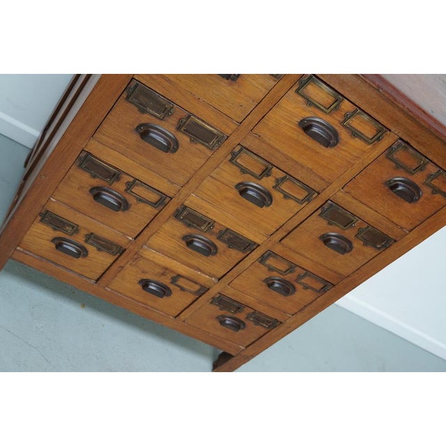 Wood Vintage Asian Teak Apothecary Cabinet, 1930s For Sale - Image 7 of 16