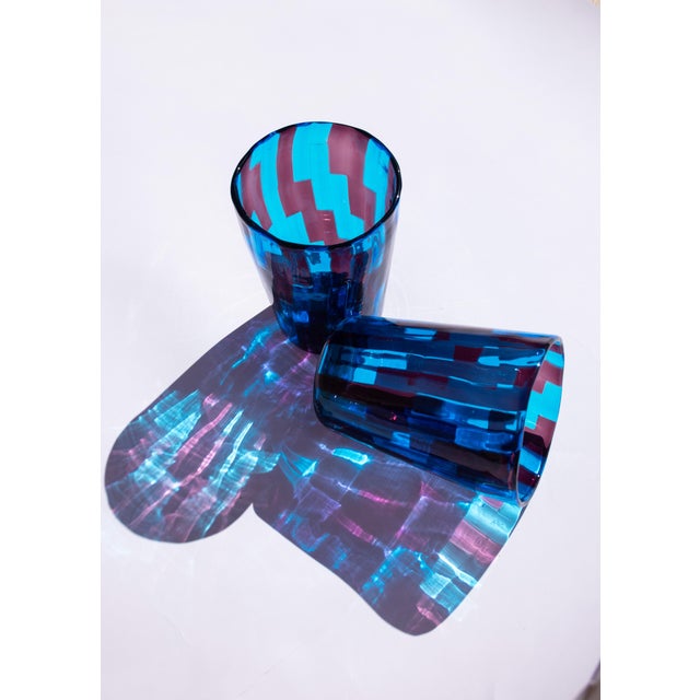 Blue Drinking Glasses in Murano Glass by Maryana Iskra for Ribes the Art of Glass, 2004, Set of 6 For Sale - Image 8 of 18