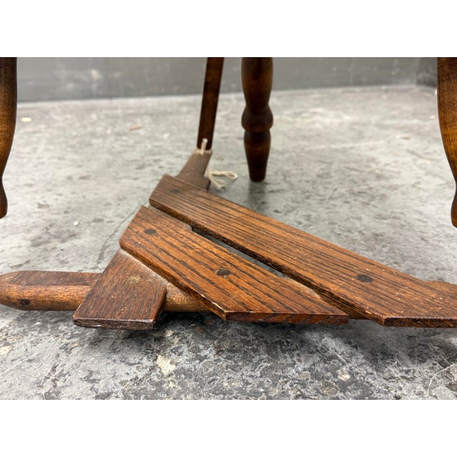 Upright Wooden Spinning Wheel, Antique For Sale - Image 11 of 12