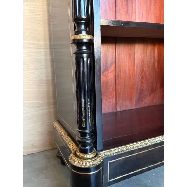 French 19th Century Napoleon III Period Cabinet With Metal Inlays For Sale - Image 10 of 13