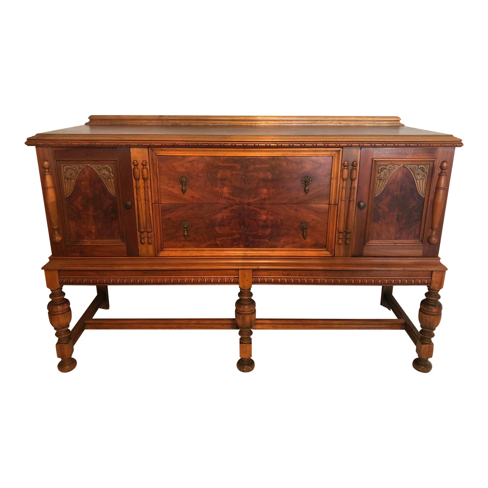 1920s JacobeanStyle Mahogany Sideboard Chairish