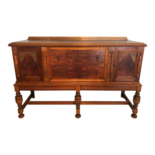 1920s JacobeanStyle Mahogany Sideboard Chairish