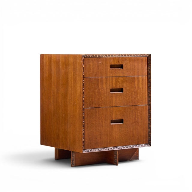 Frank Lloyd Wright for Henredon Taliesin Mid Century Mahogany Nightstands - Pair For Sale In Chicago - Image 6 of 14