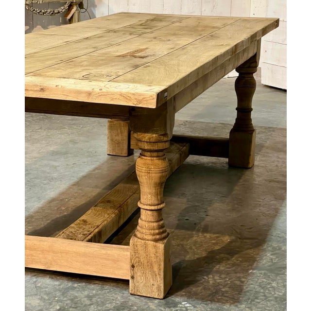 Bleached Oak Farmhouse Dining Table, 1925 For Sale - Image 12 of 18