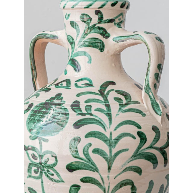 Spanish Revival Ceramic Table Lamps with New Linen Shades, 2010s, Set of 2 For Sale - Image 11 of 18