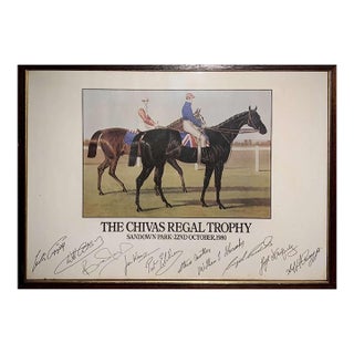 Vintage Horseracing Poster for Chivas Regal Trophy Sandown Park 1980 For Sale