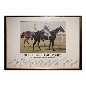 Vintage Horseracing Poster for Chivas Regal Trophy Sandown Park 1980