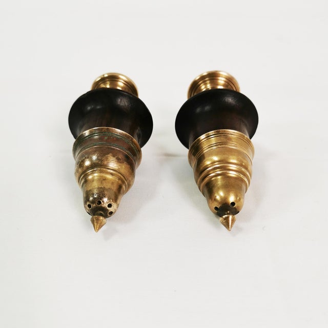 Wood Vintage Danish Spice Set in Brass and Rosewood, 1950s, Set of 3 For Sale - Image 7 of 14