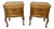 Vintage French Louis Style Oak Nightstands, Set of 2 For Sale