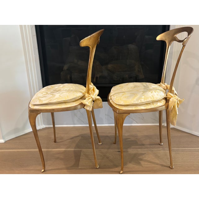 Mid-Century Italian Palladio Gilt Metal Chairs - A Pair For Sale - Image 10 of 18